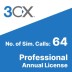 3CX Professional Telephone System | Annual License - 64SC